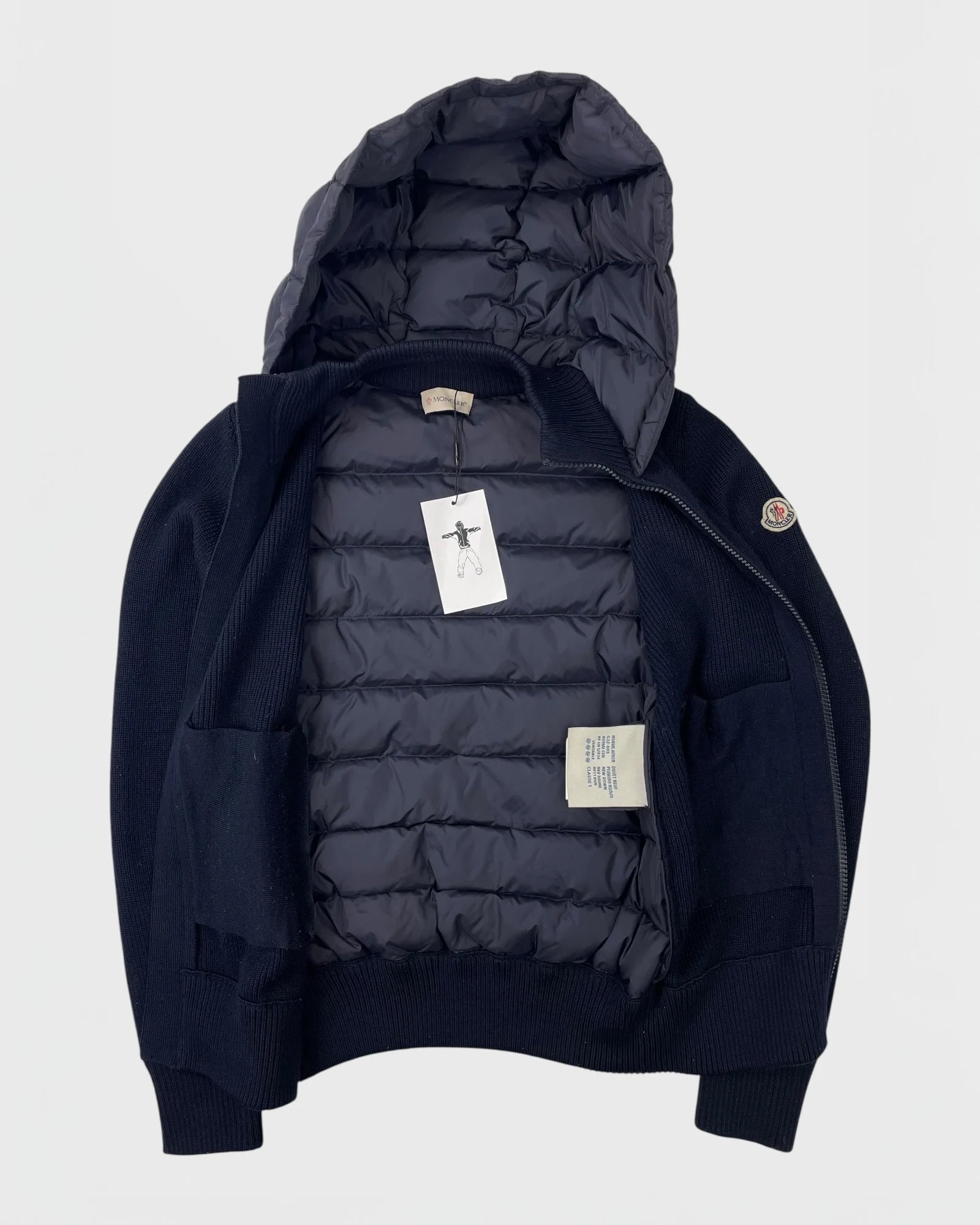 Moncler bi-matière doudoune veste cardigan