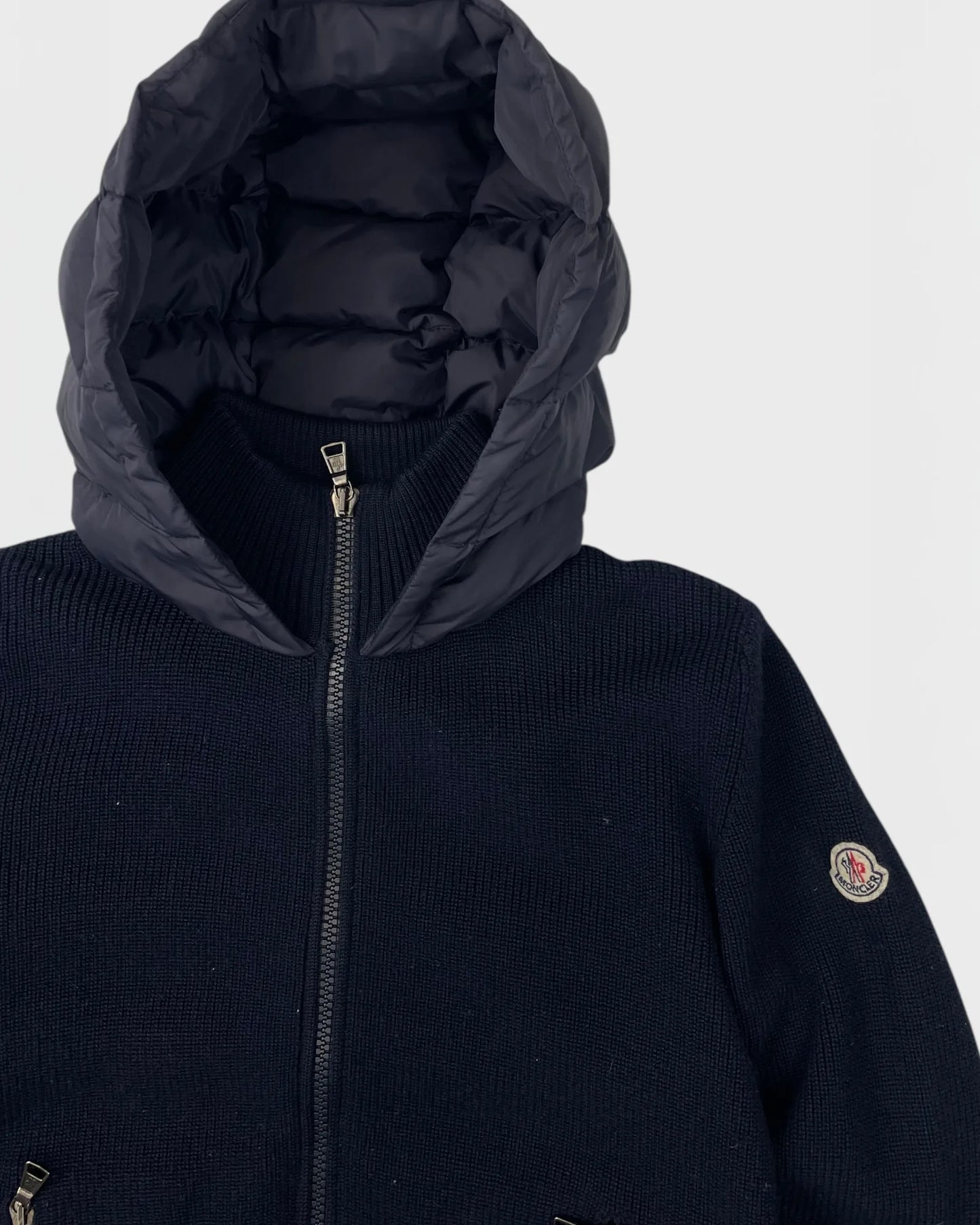 Moncler bi-matière doudoune veste cardigan