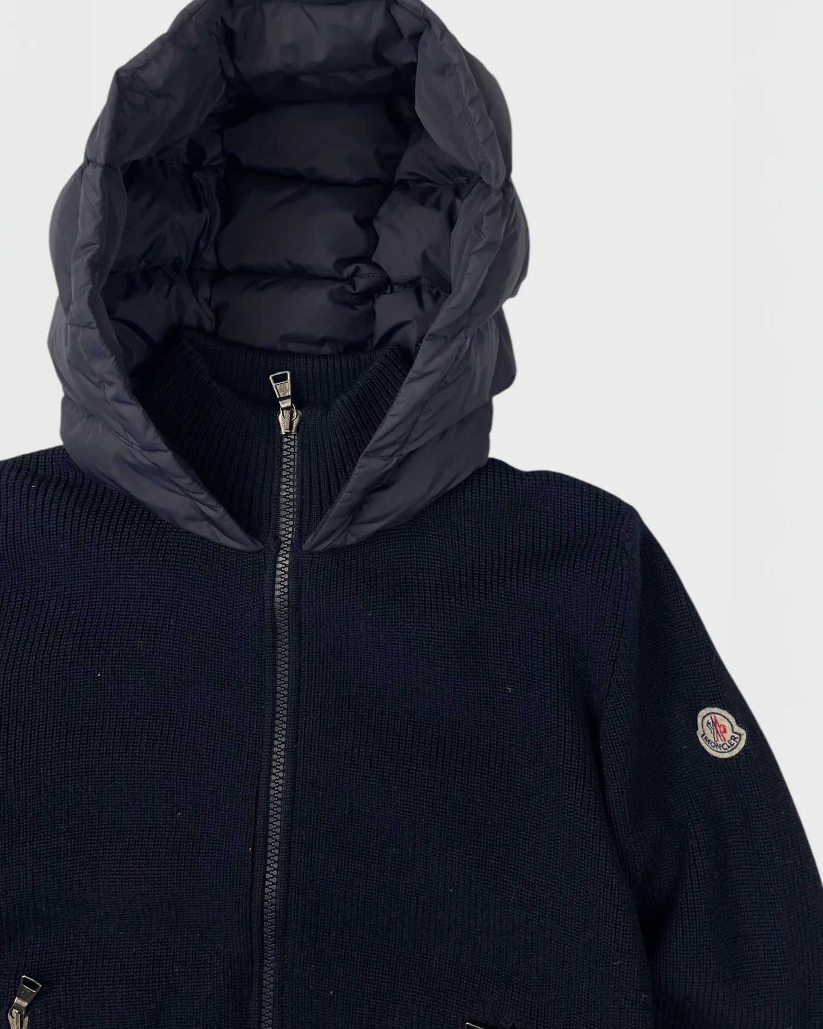 Moncler bi-matière doudoune veste cardigan