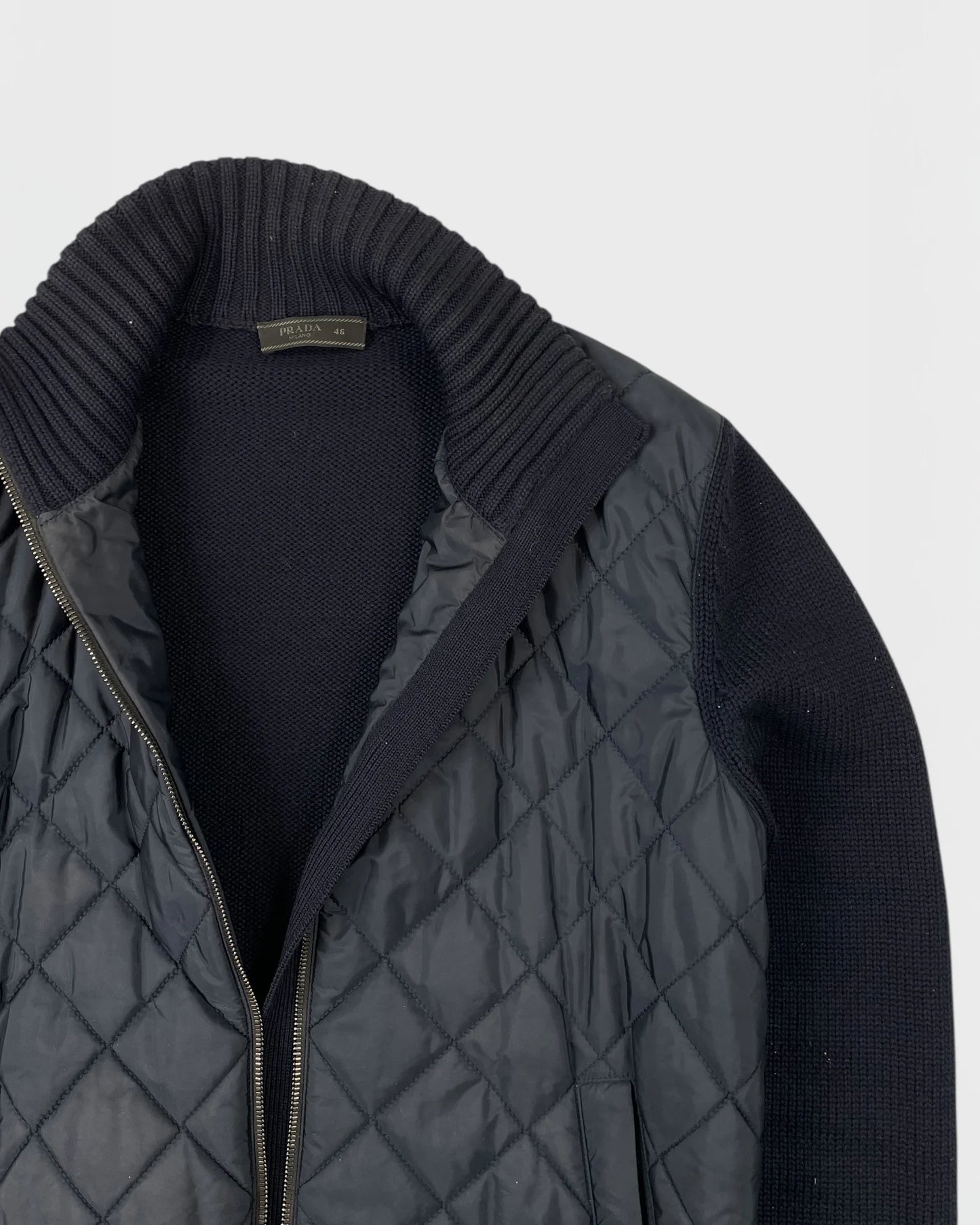 Prada veste bi-matière cardigan