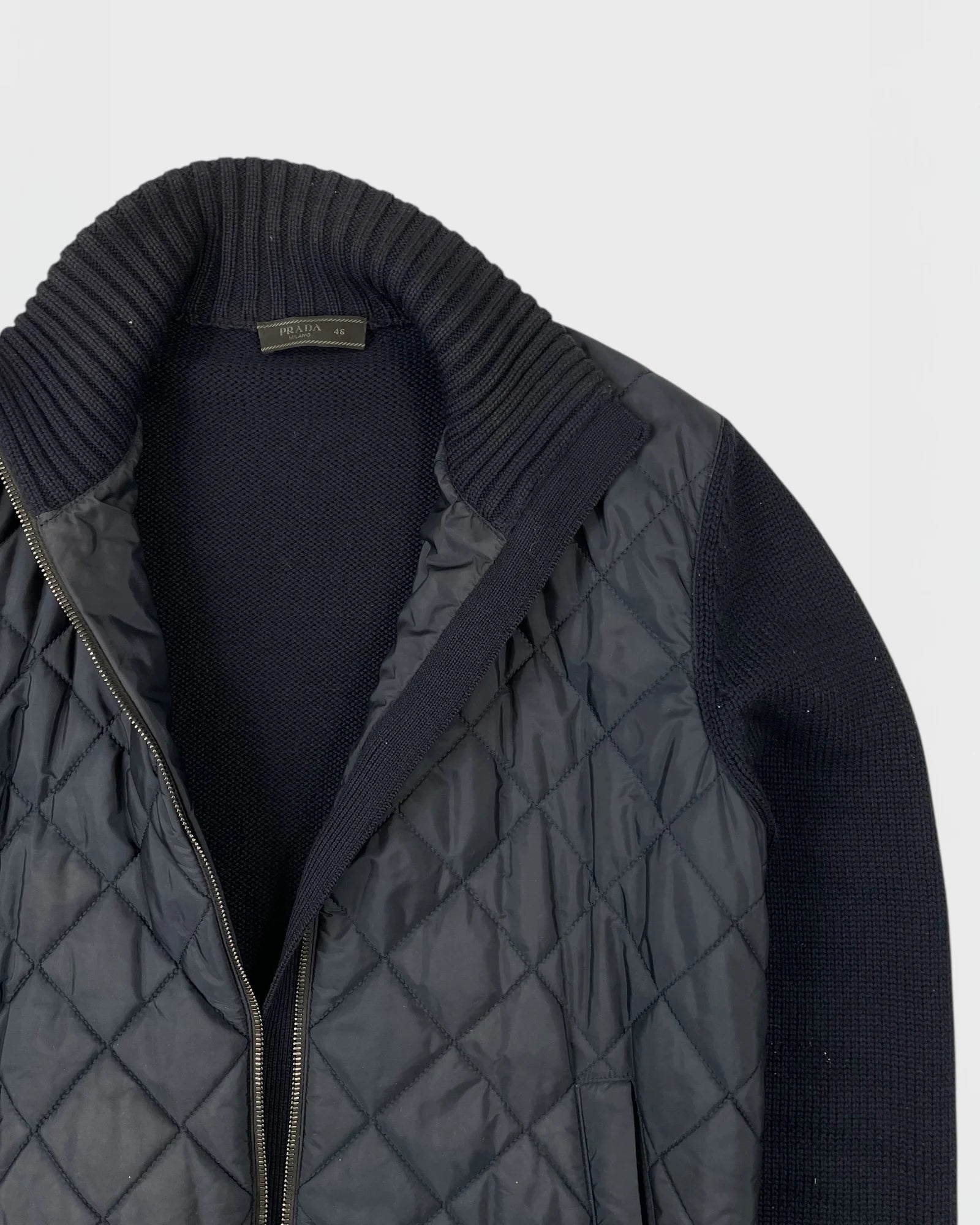 Prada veste bi-matière cardigan