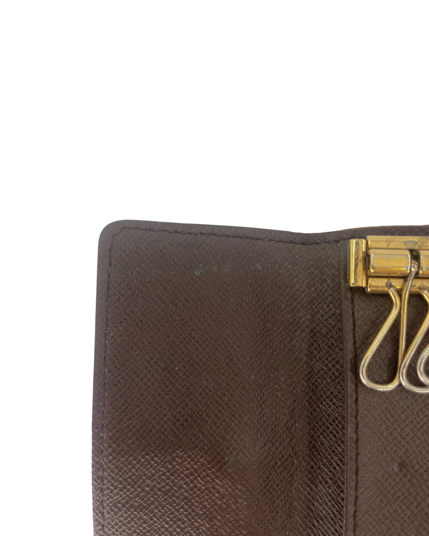 Louis Vuitton Porte-clé cuir damier Ébène