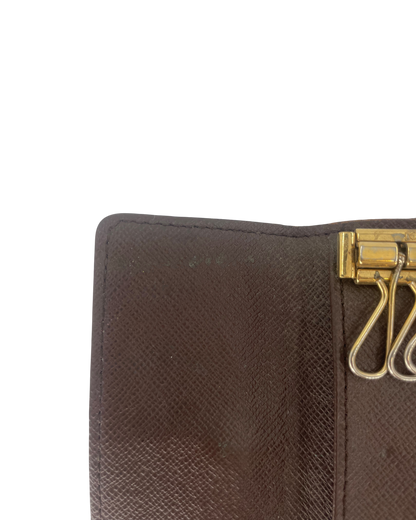 Louis Vuitton Porte-clé cuir damier Ébène