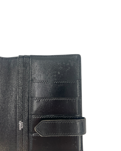 Hermes Porte-monnaie cuir noir