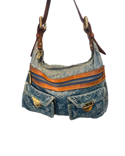 Louis Vuitton Sac porté épaule denim