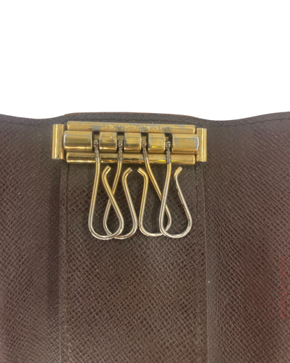 Louis Vuitton Porte-clé cuir damier Ébène marron
