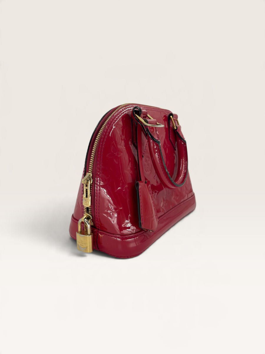 Louis Vuitton sac à main bébé Alma cuir vernis
