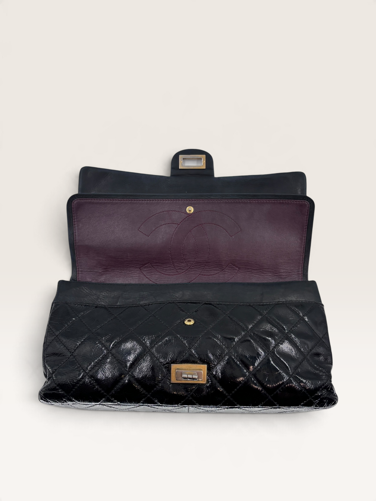 Chanel Timeless 2.55 double flap Maxi sac en cuir vernis