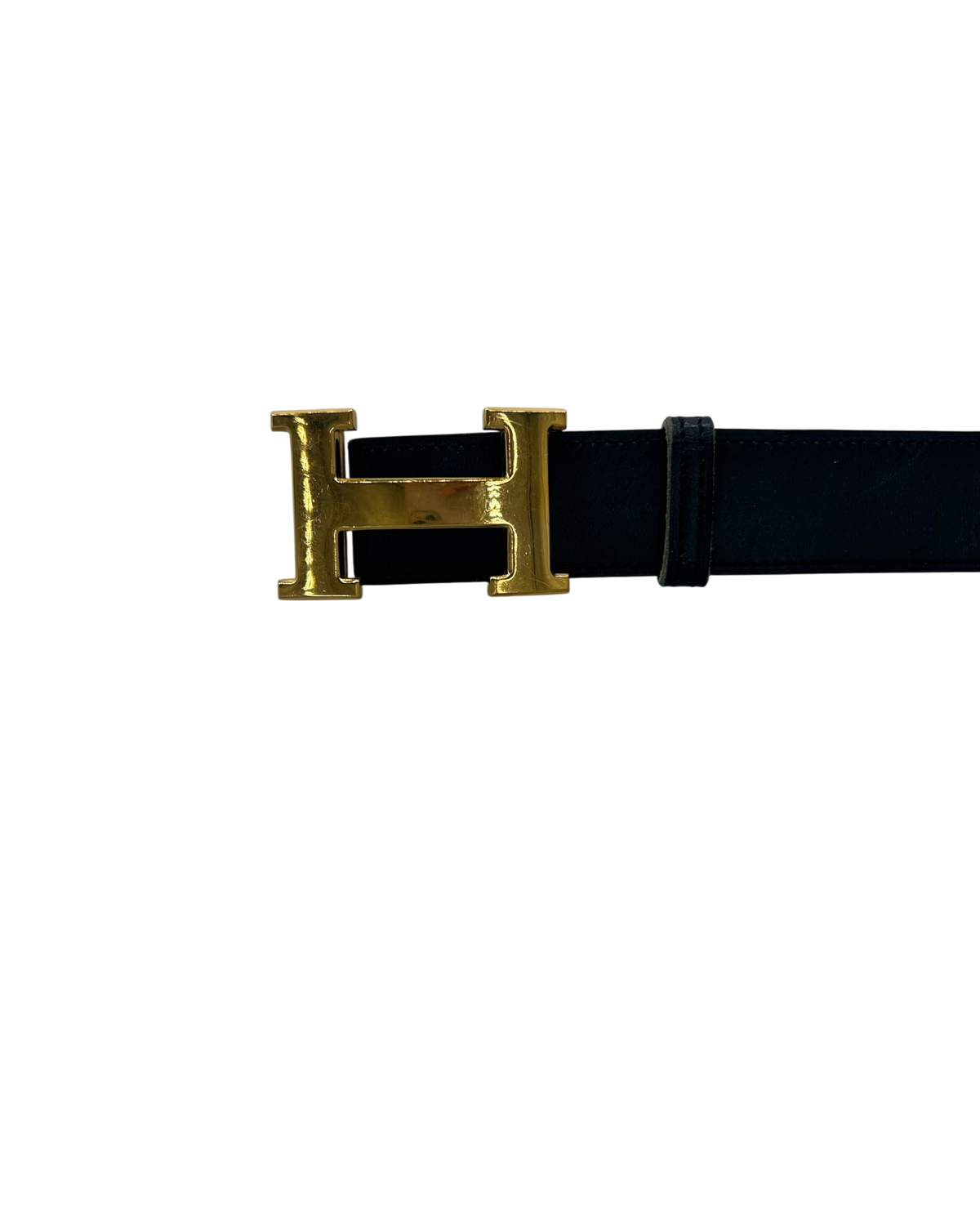 Hermès Ceinture H noir/camel