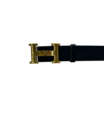 Hermès Ceinture H noir/camel