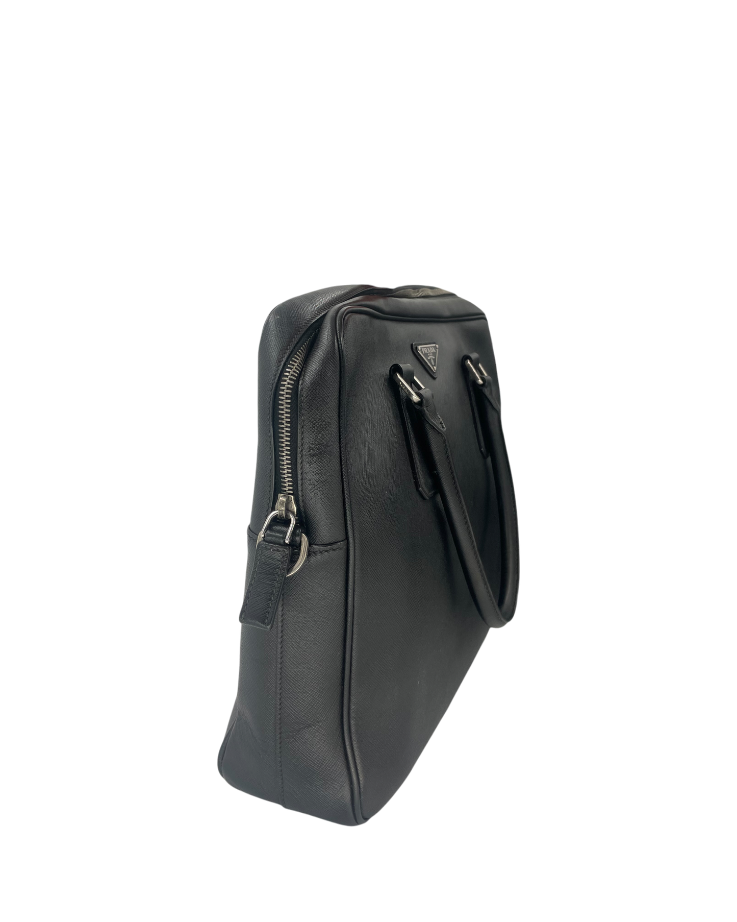 Prada Porte-documents en cuir noir