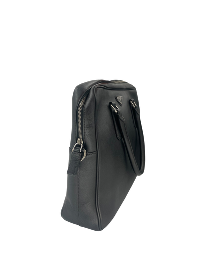Prada Porte-documents en cuir noir