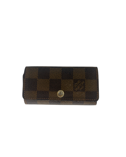 Louis Vuitton Porte-clé cuir damier Ébène