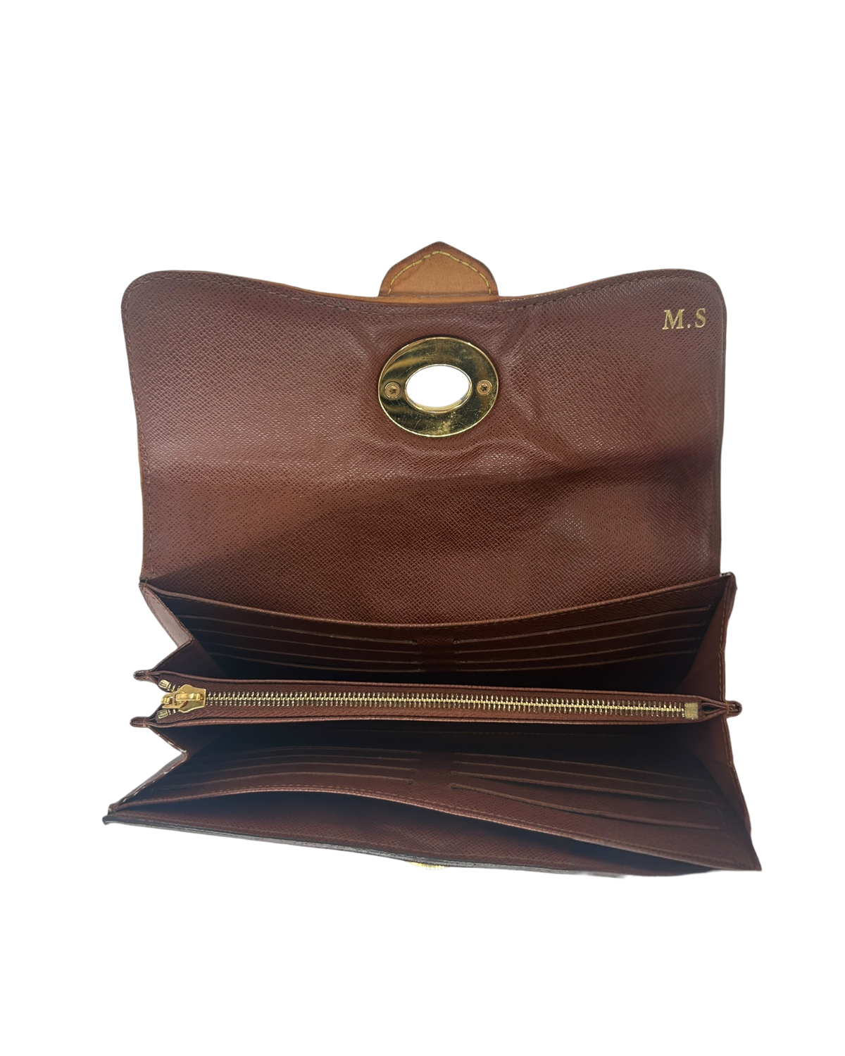 Louis Vuitton Porte-monnaie en cuir marron