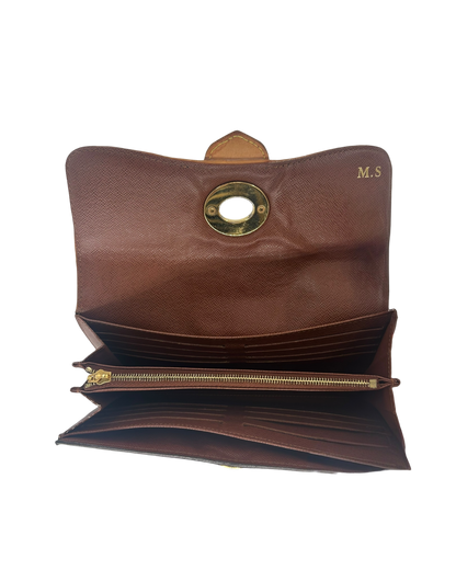 Louis Vuitton Porte-monnaie en cuir marron