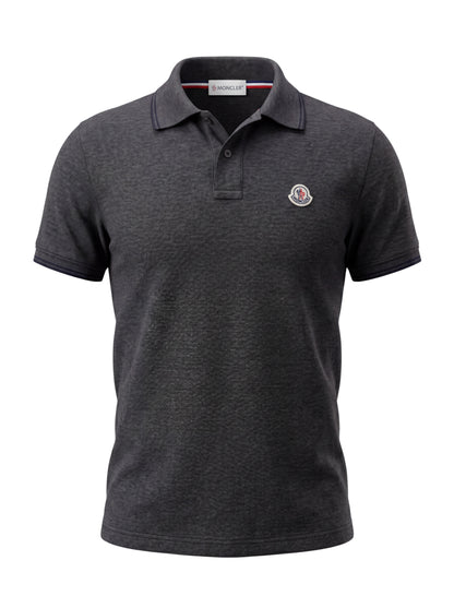 Moncler polo gris en coton