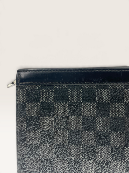 Louis Vuitton Pochette Damier Graphite bande jaune