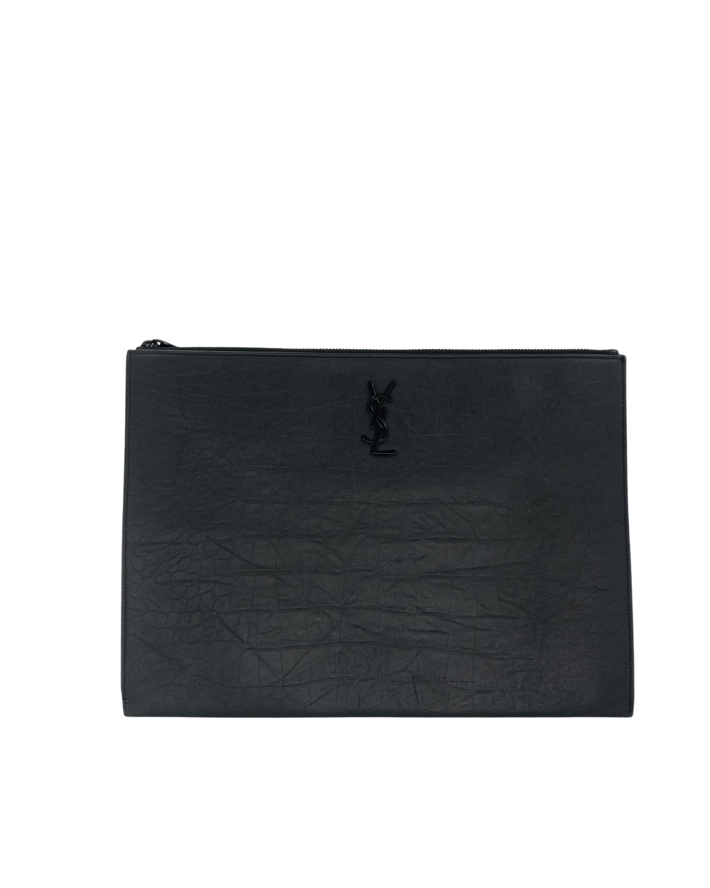 Saint Laurent Pochette croco noir