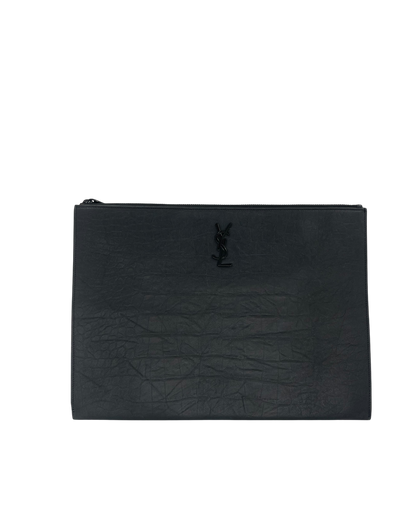 Saint Laurent Pochette croco noir