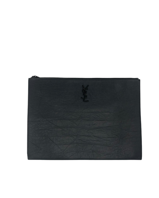Saint Laurent Pochette croco noir