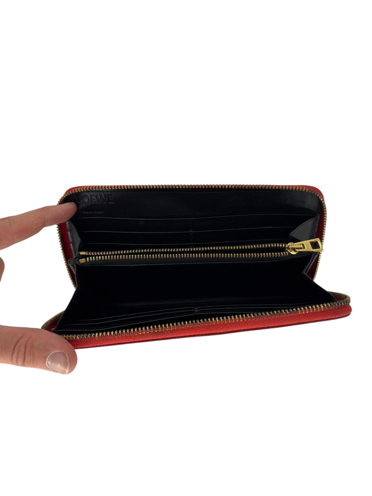 Loewe Porte-monnaie en cuir rouge