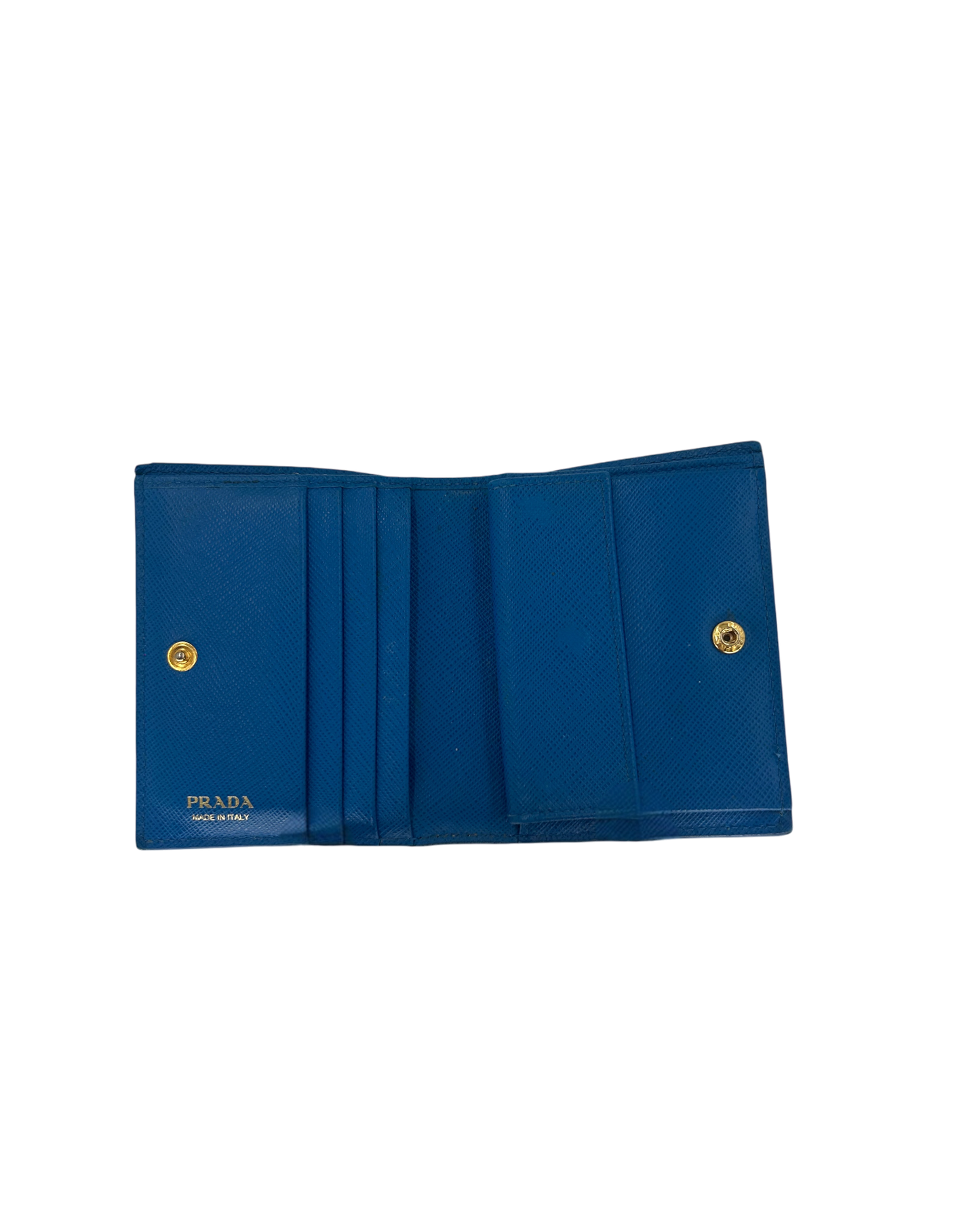 Prada Porte-monnaie en cuir bleu