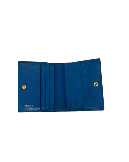 Prada Porte-monnaie en cuir bleu
