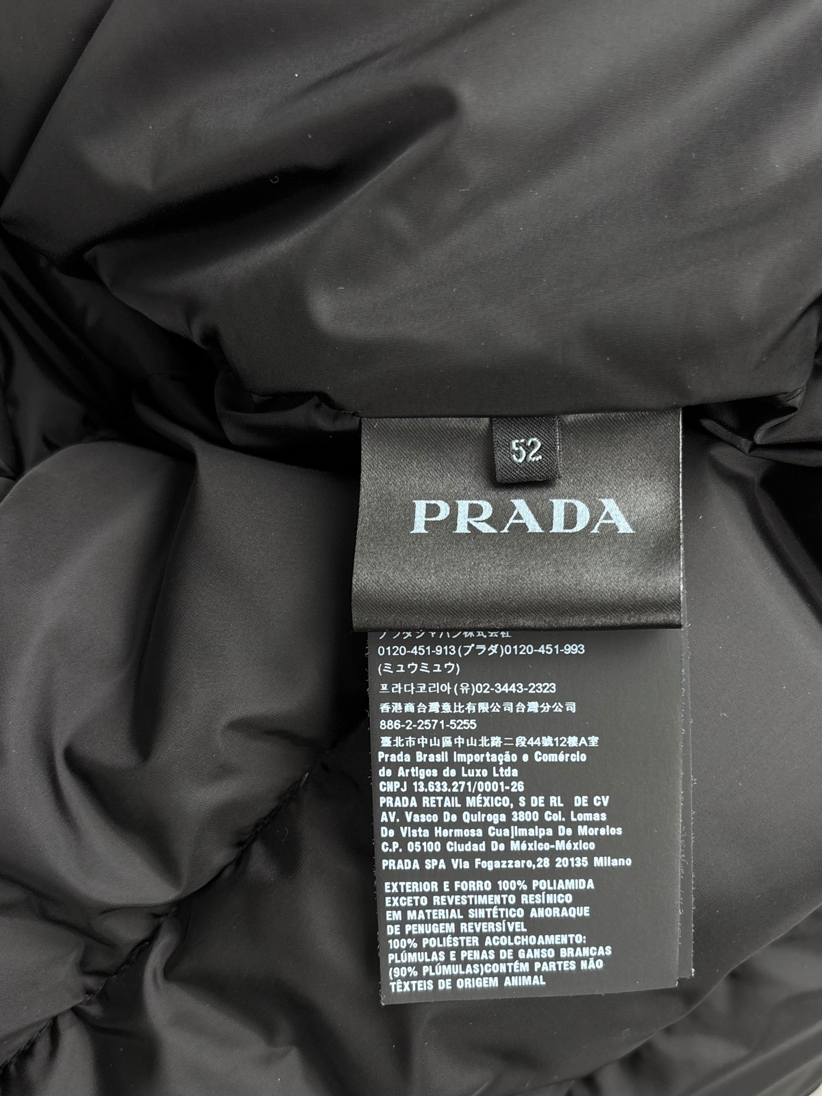 Prada doudoune en nylon
