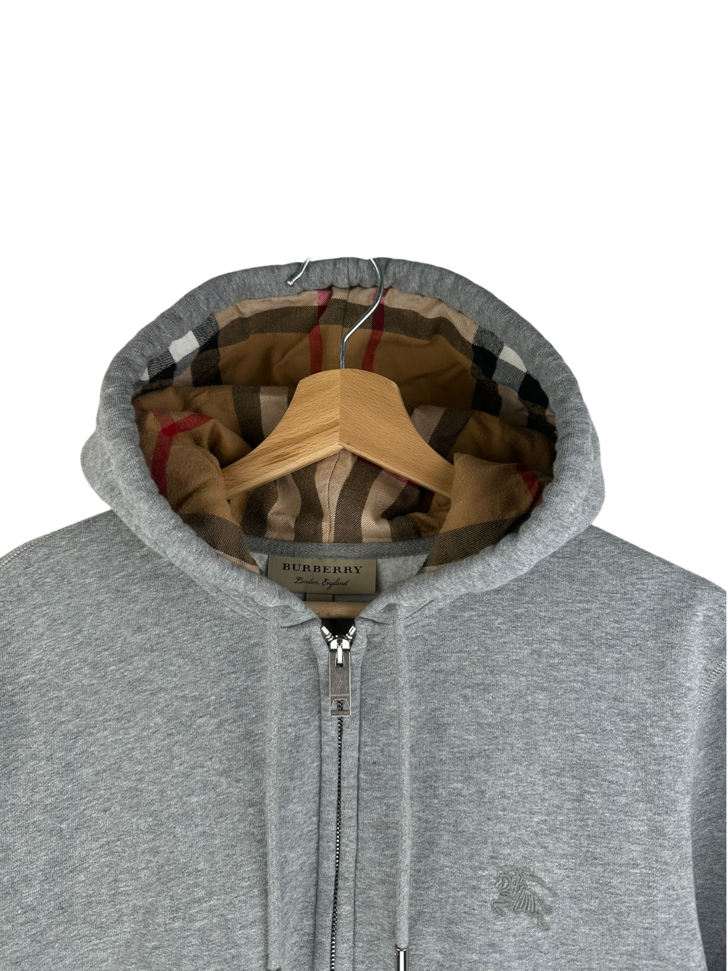 Burberry gilet a capuche gris