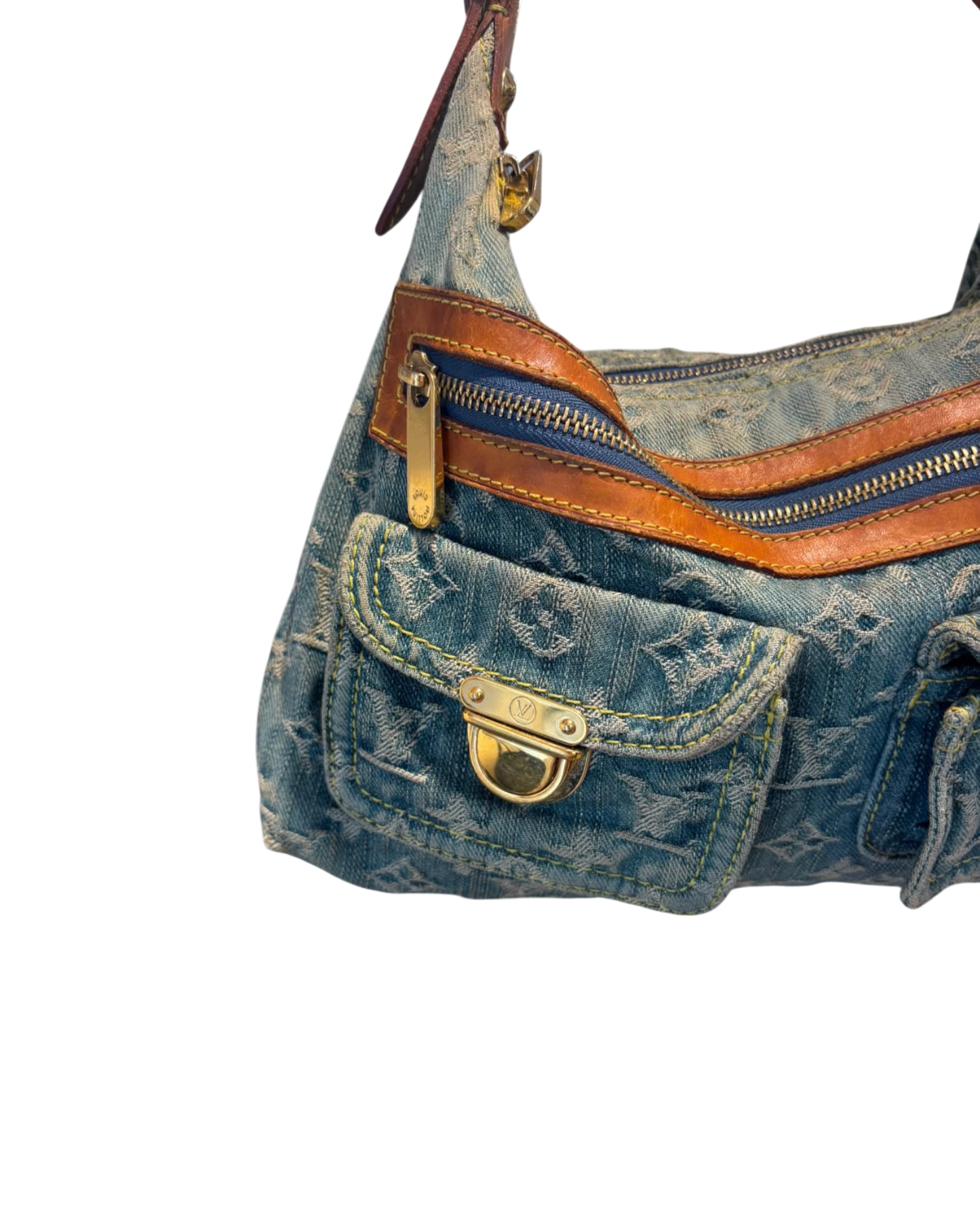 Louis Vuitton Sac porté épaule denim