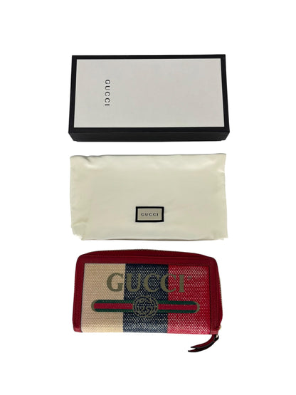 Gucci Porte-monnaie en cuir rouge