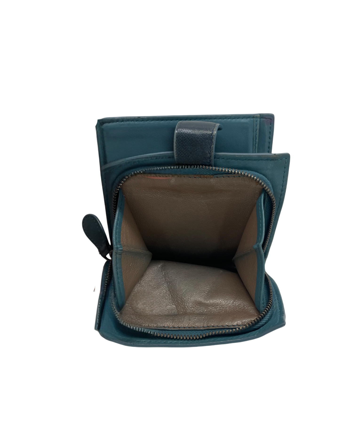 Bottega Veneta Porte-monnaie en cuir bleu