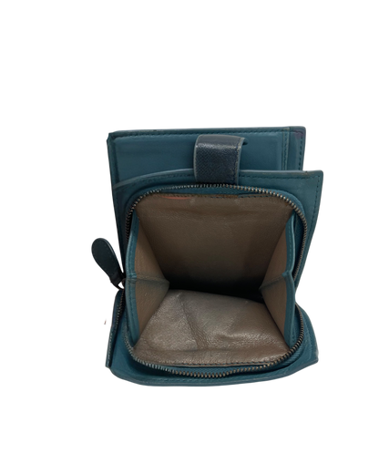 Bottega Veneta Porte-monnaie en cuir bleu