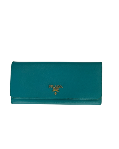 Prada portemonnaie cuir safiano tiffany