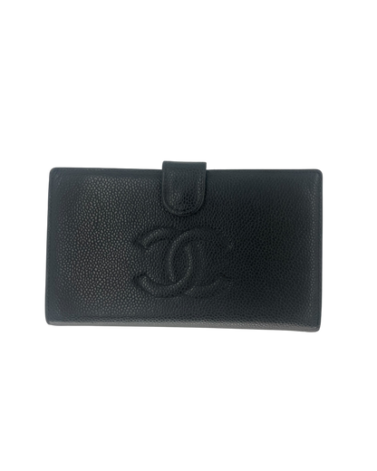 Chanel Portefeuille en cuir noir