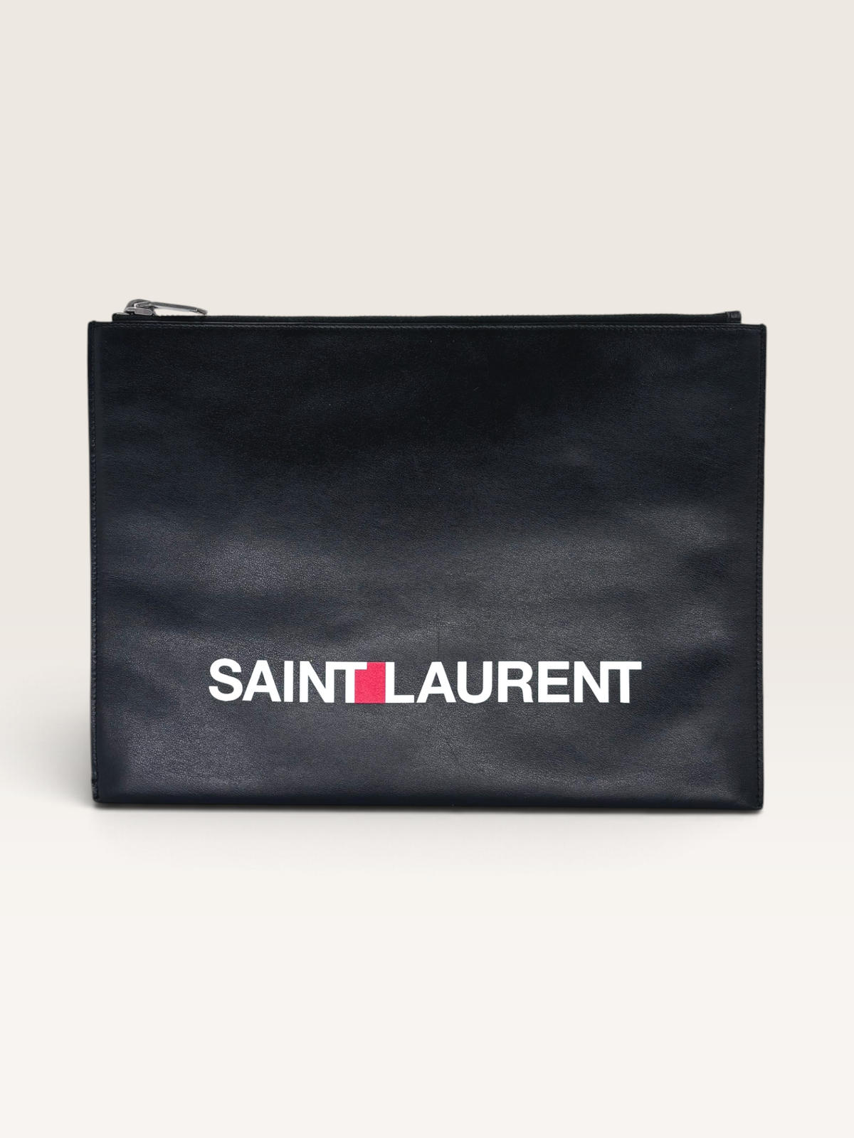 Saint laurent pochette en cuir lisse