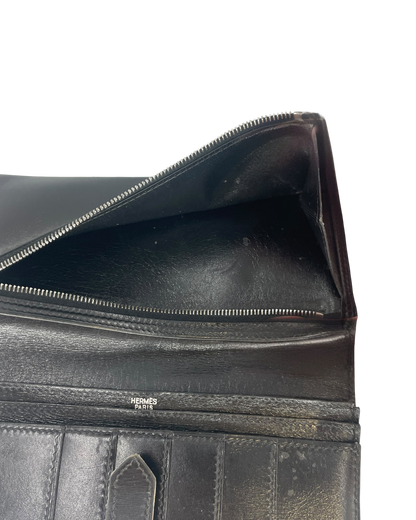 Hermes Porte-monnaie cuir noir