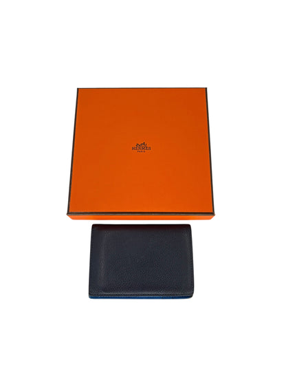 Hermès Porte-cartes en cuir marine