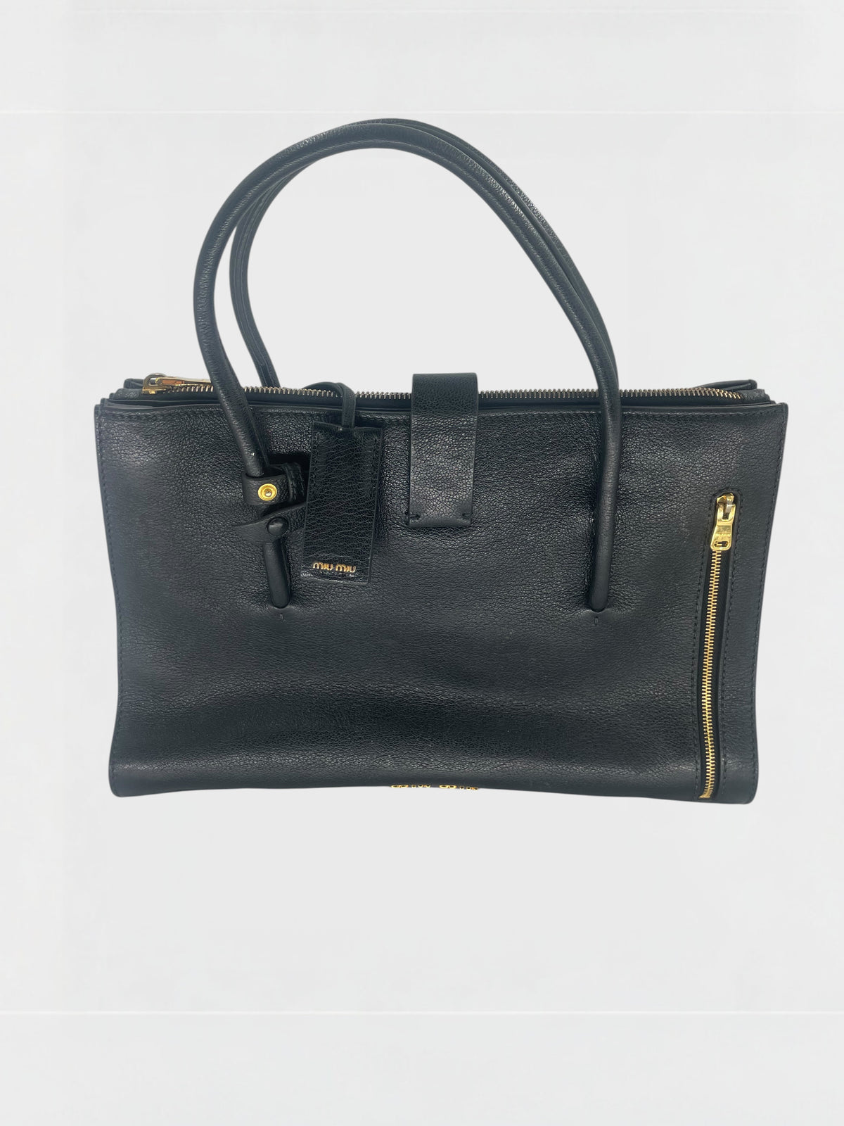 Miu Miu Sac à Main Madras Cuit Noir