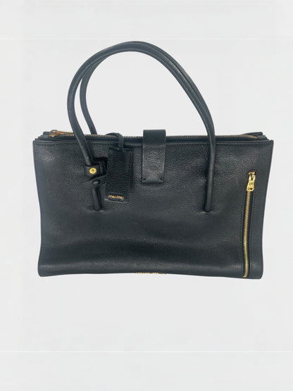 Miu Miu Sac à Main Madras Cuit Noir