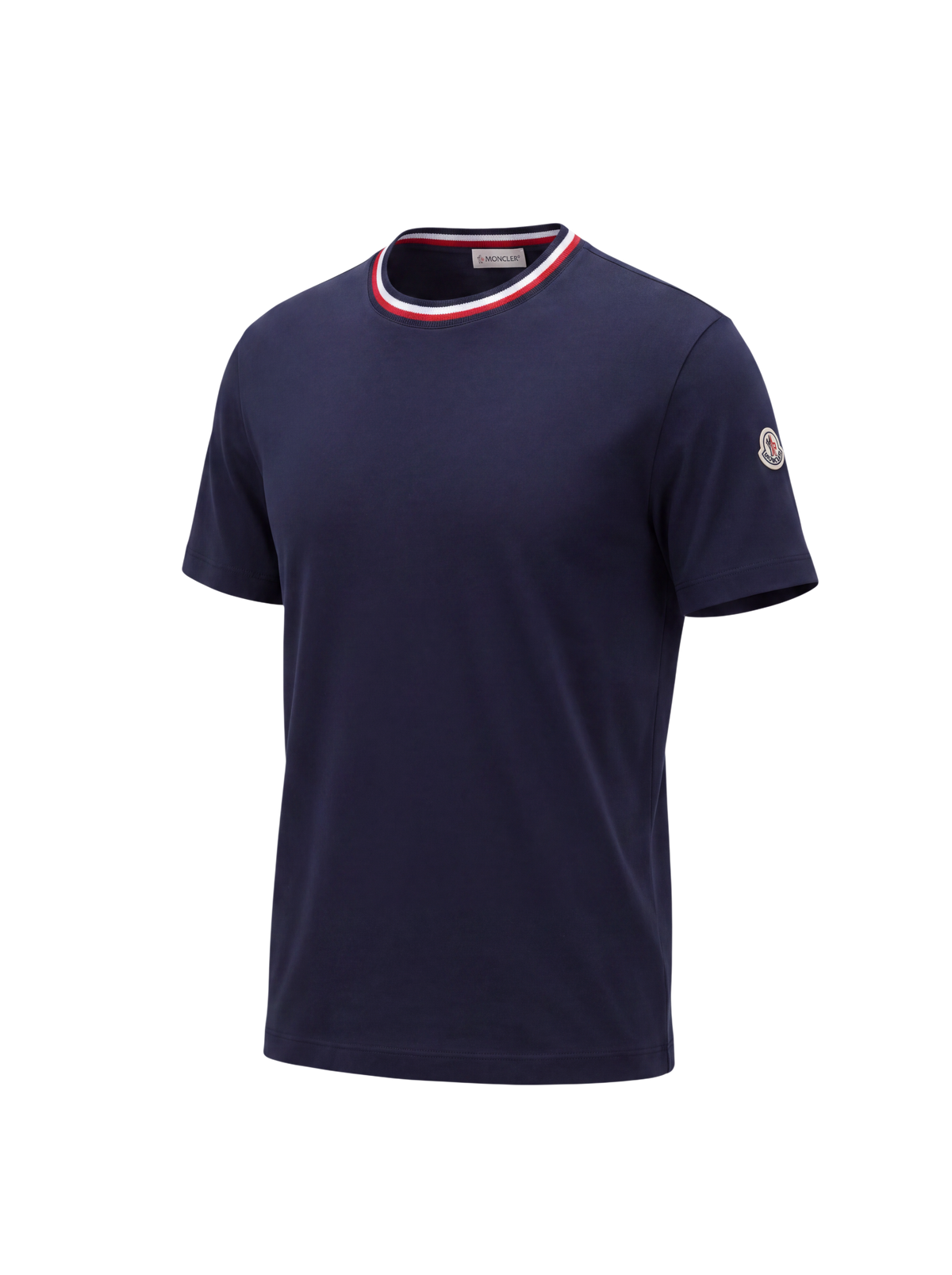 Moncler T-shirt Col Rouge et Blanc