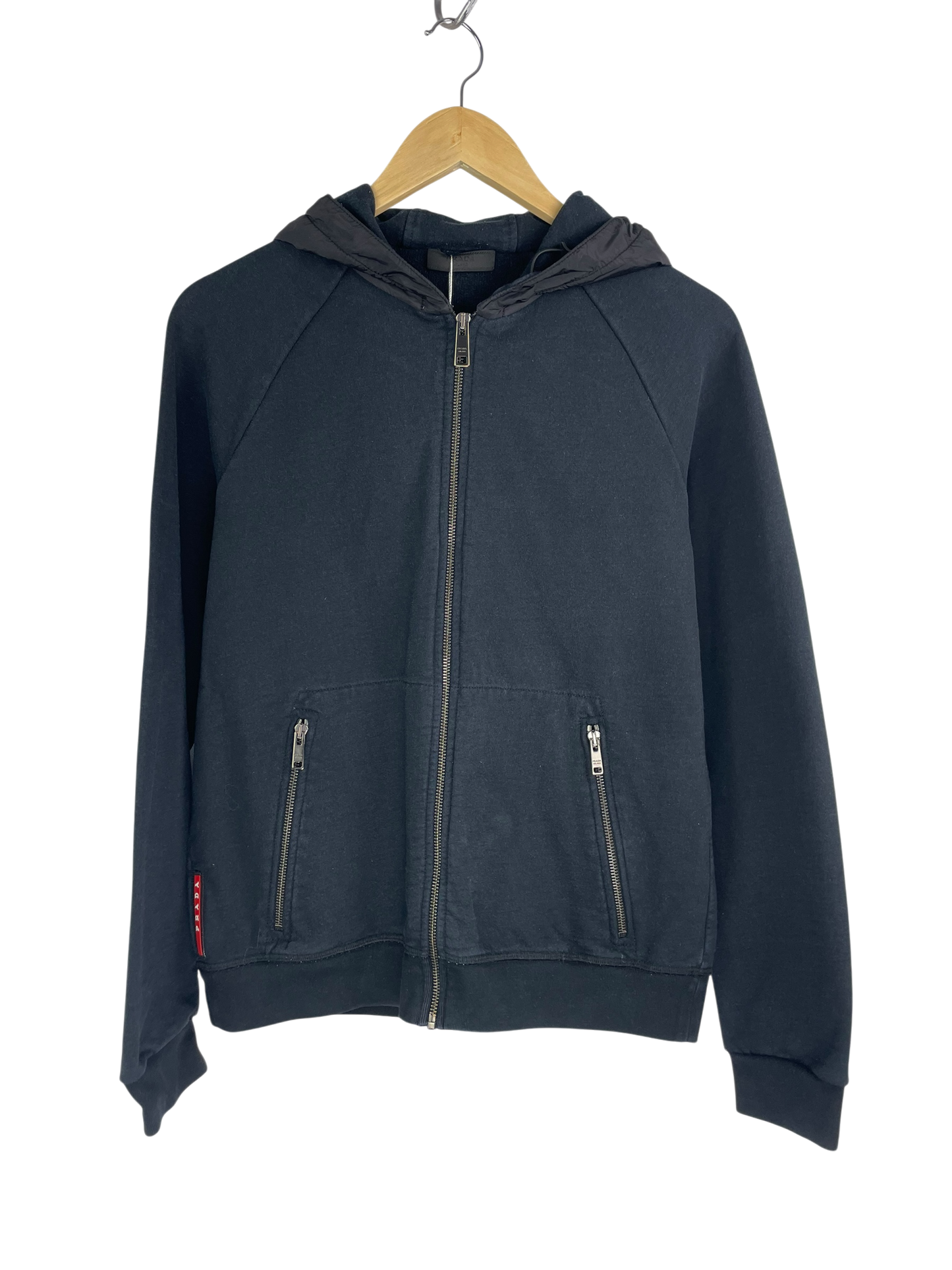 Prada gilet à capuche bi-matière