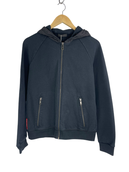 Prada gilet à capuche bi-matière