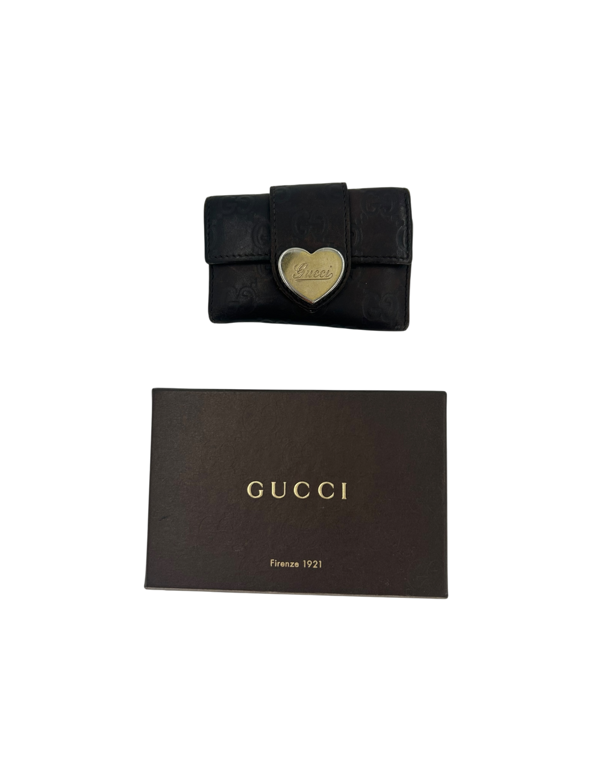 Gucci Porte-clé coeur en cuir