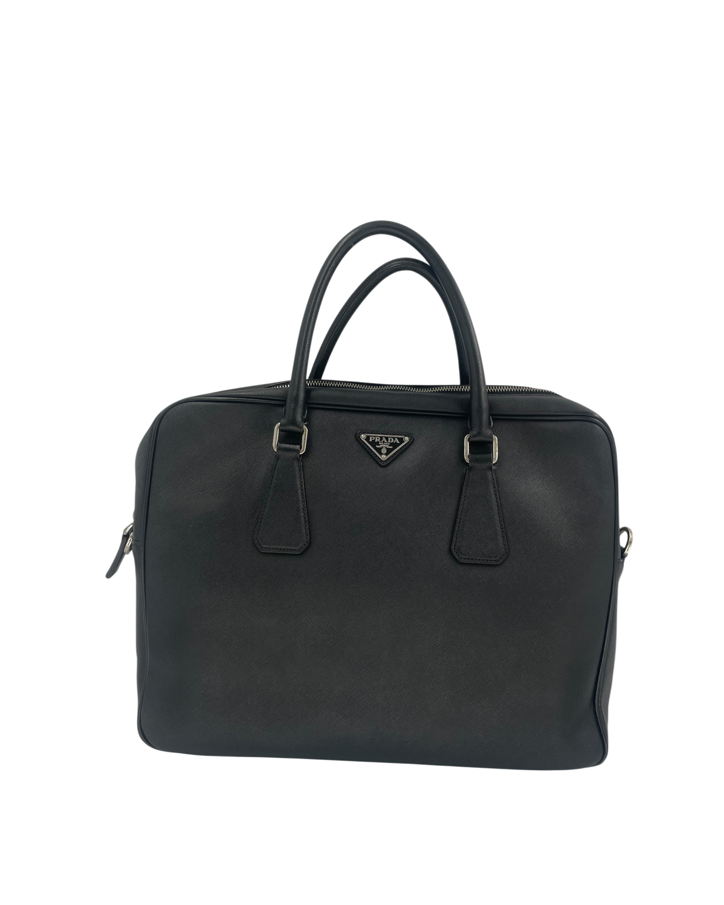 Prada Porte-documents en cuir noir