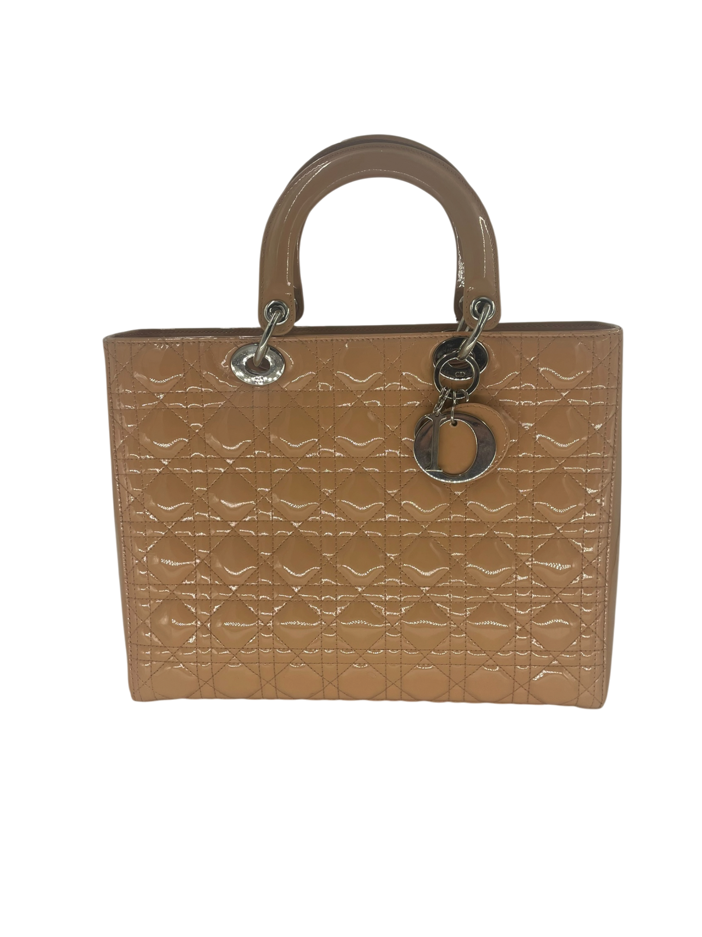 Dior Sac à Main Lady Cuir Vernis beige