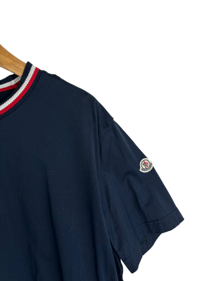 Moncler T-shirt Col Rouge et Blanc