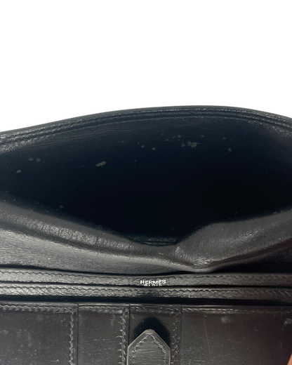 Hermes Porte-monnaie cuir noir