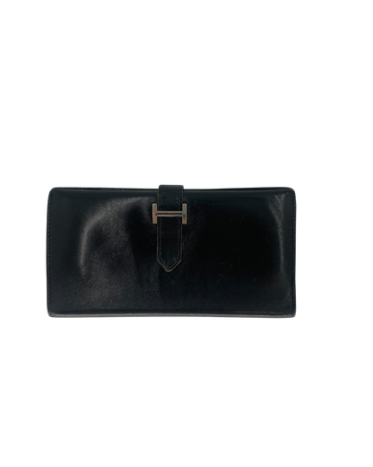 Hermes Porte-monnaie cuir noir