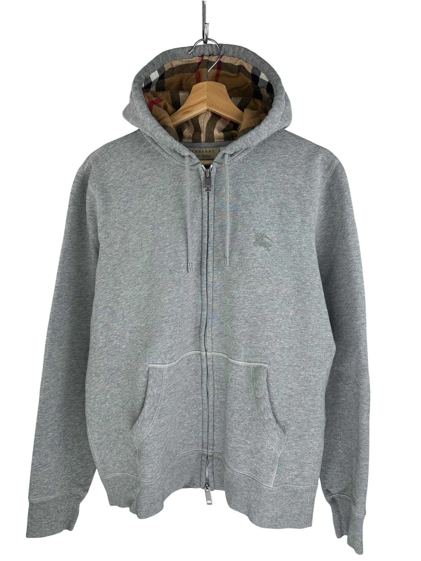Burberry gilet a capuche gris